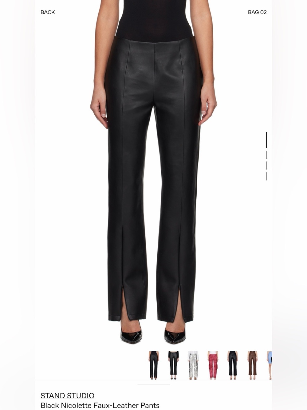 Stand Studio Black Nicolette Faux-Leather Pants